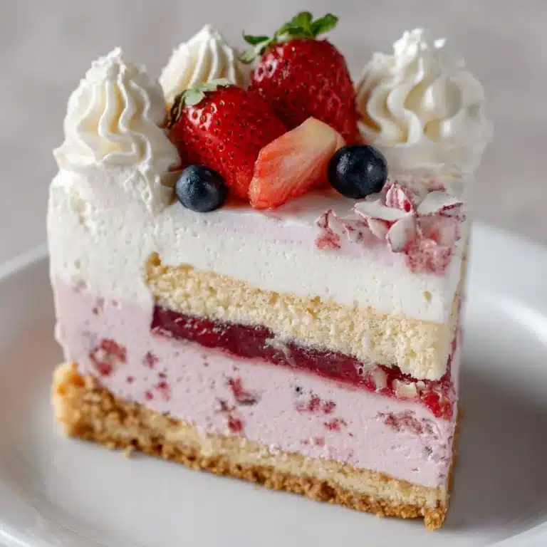 Unicorn No-Bake Strawberry Split Cake Recipe