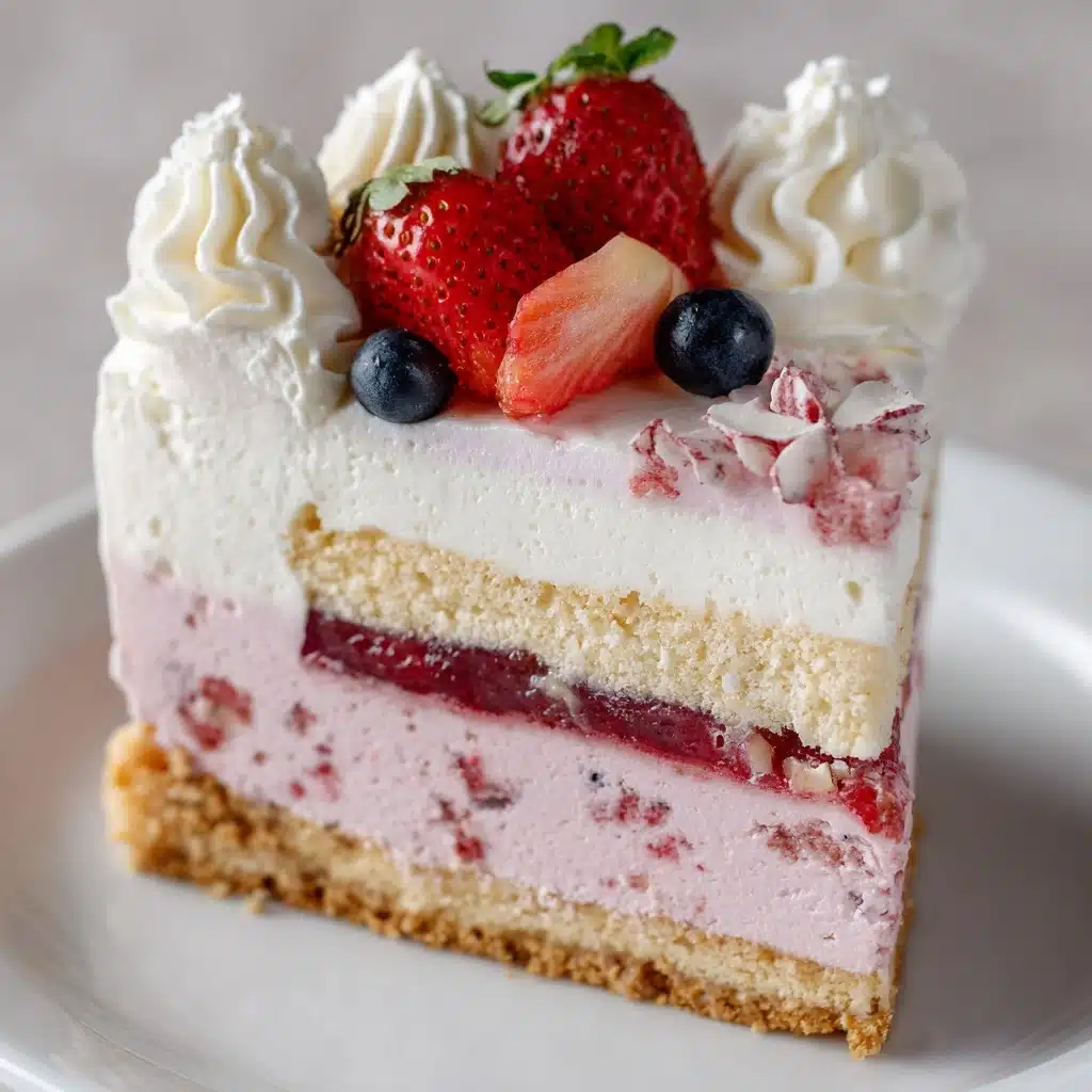 Unicorn No-Bake Strawberry Split Cake Recipe
