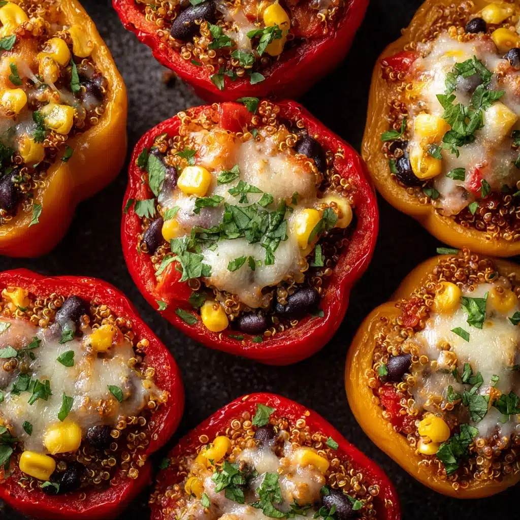 Spicy Vegetarian Quinoa Stuffed Bell Peppers Recipe