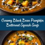 Black Bean Pumpkin and Butternut Squash Soup with Cream Cheese Recipe