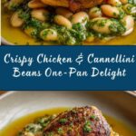 One-Pan Crispy Chicken with Cannellini Beans and Pistachio Pesto Recipe