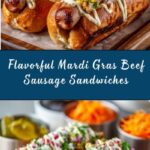 Mardi Gras Beef Sausage Sandwiches Recipe
