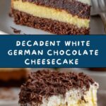 White German Chocolate Cake with a Cheesecake Center Recipe