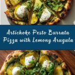 Artichoke Pesto and Burrata Pizza with Lemony Arugula Recipe