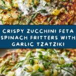 Zucchini, Feta, and Spinach Fritters with Garlic Tzatziki Recipe