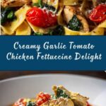Creamy Garlic Tomato Chicken and Spinach Fettuccine Recipe