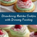 Strawberry Frosted Matcha Cookies Recipe