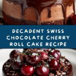 Swiss Chocolate Cherry Roll Cake Recipe