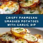 Parmesan Smashed Potatoes with Garlic Dip Recipe