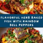 Herb Baked Fish with Rainbow Bell Peppers Recipe
