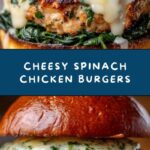 White Cheddar & Spinach Chicken Burgers Recipe