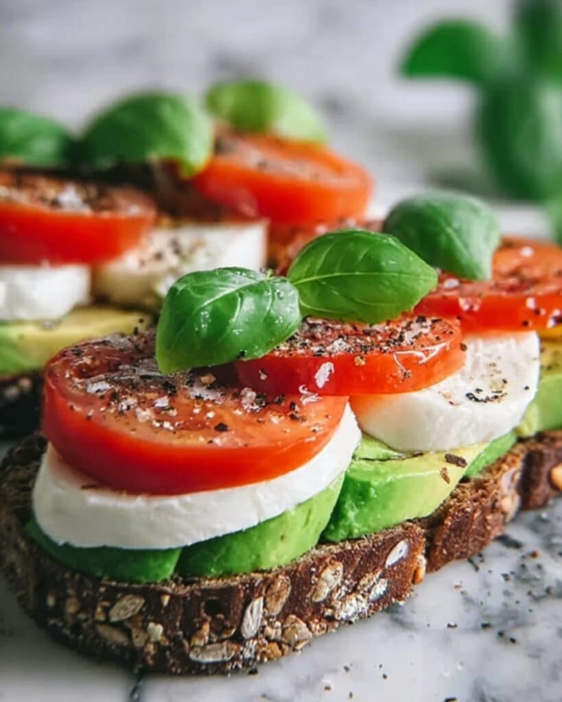 Avocado Caprese Toast Recipe