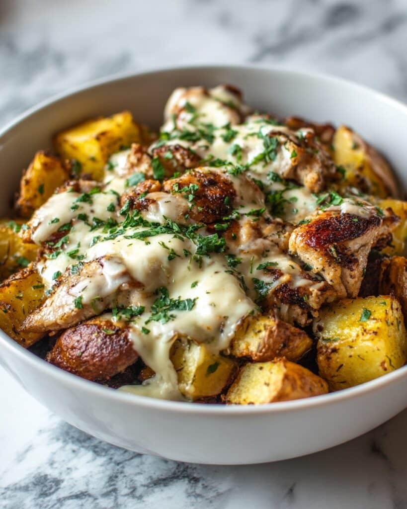 Garlic Parmesan Chicken and Potatoes (One-Pan Dinner) Recipe