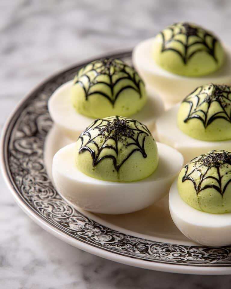 Spooky Spiderweb Deviled Eggs Recipe