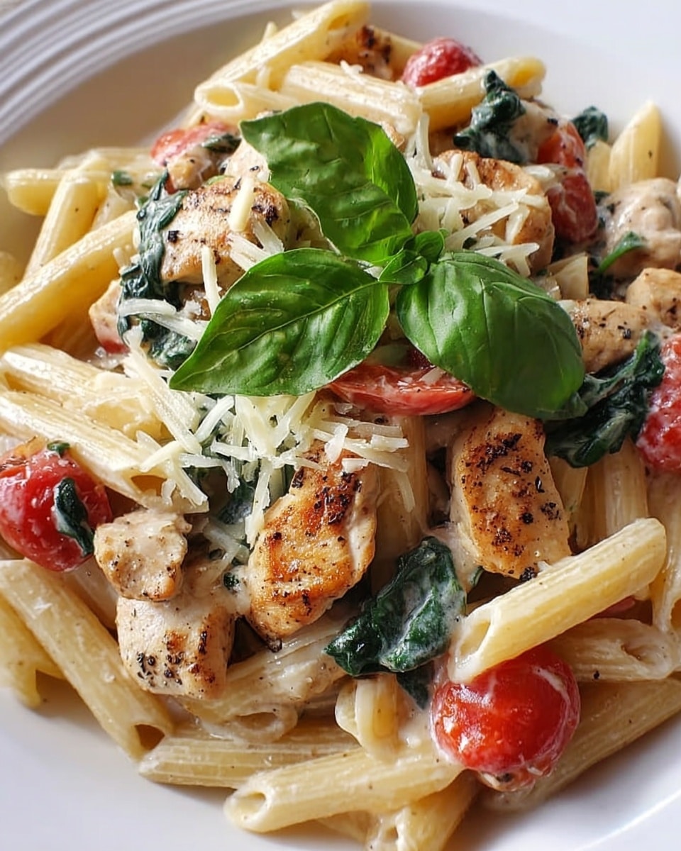 Tomato Spinach Chicken Pasta Recipe - Recipe Image