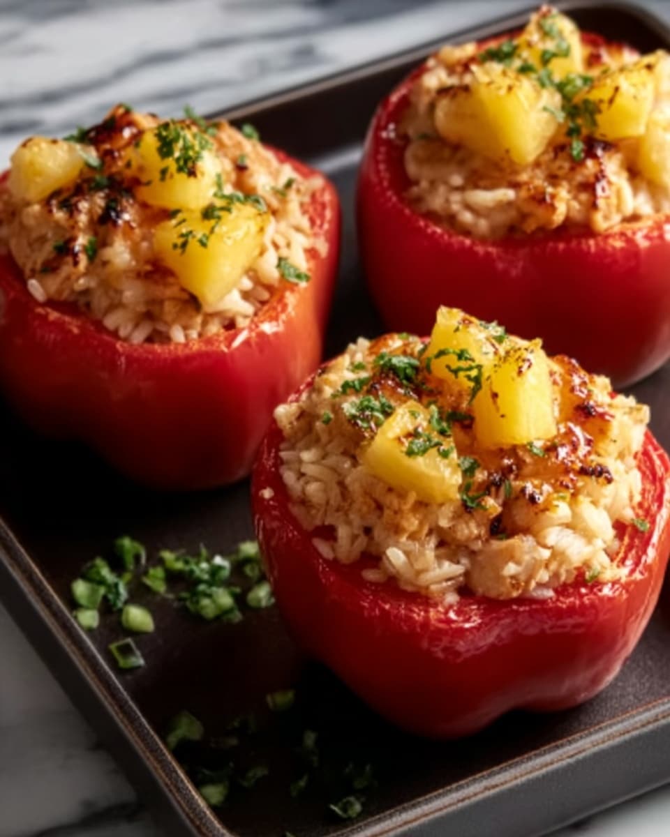 Teriyaki Pineapple Chicken & Rice Stuffed Peppers Recipe - Recipe Image