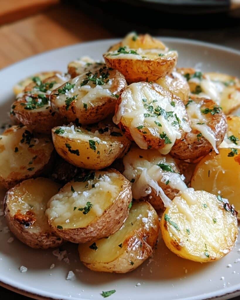 Parmesan Smashed Potatoes with Garlic Dip Recipe