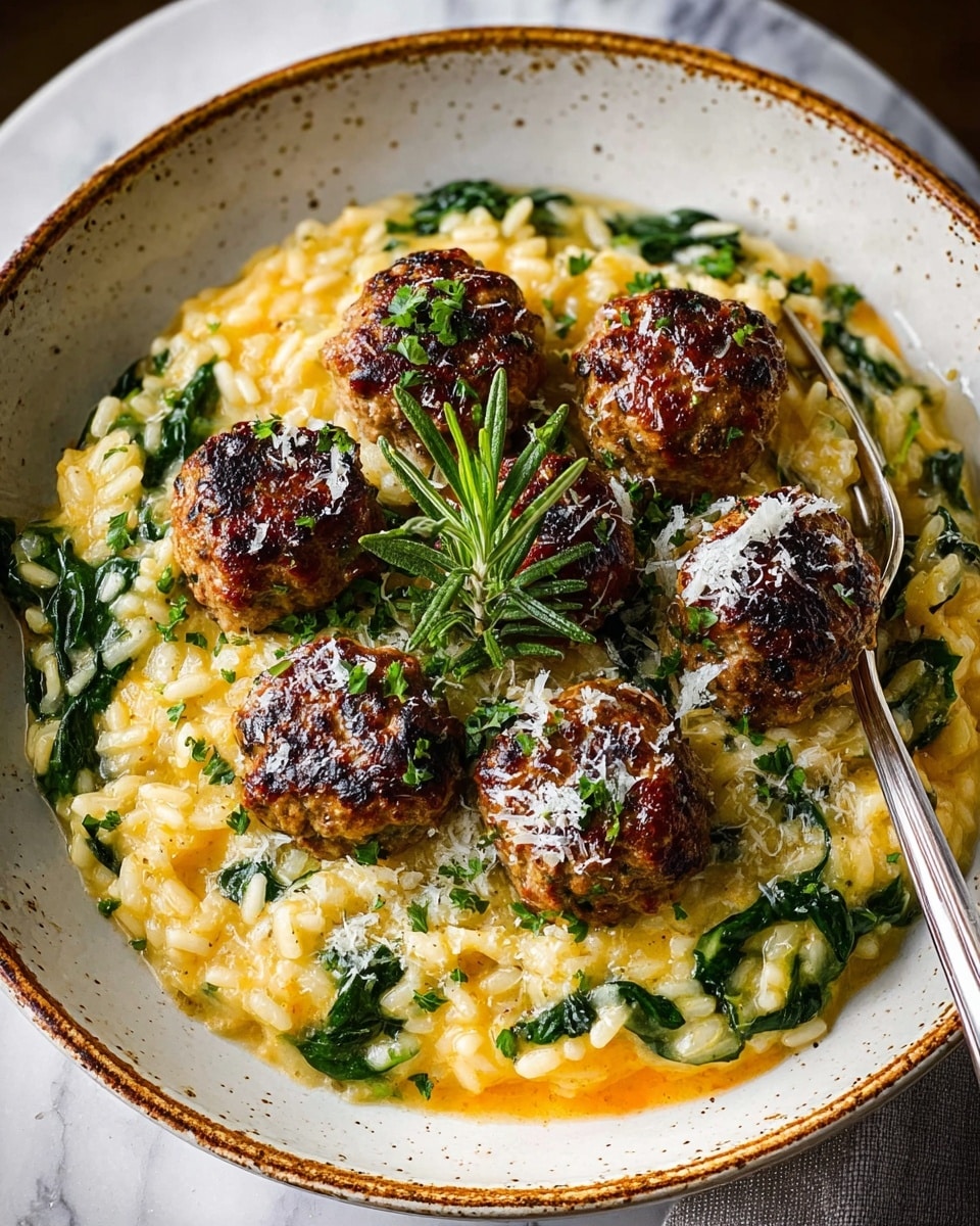 Rosemary Chicken Meatballs with Tomato Orzo Recipe - Recipe Image