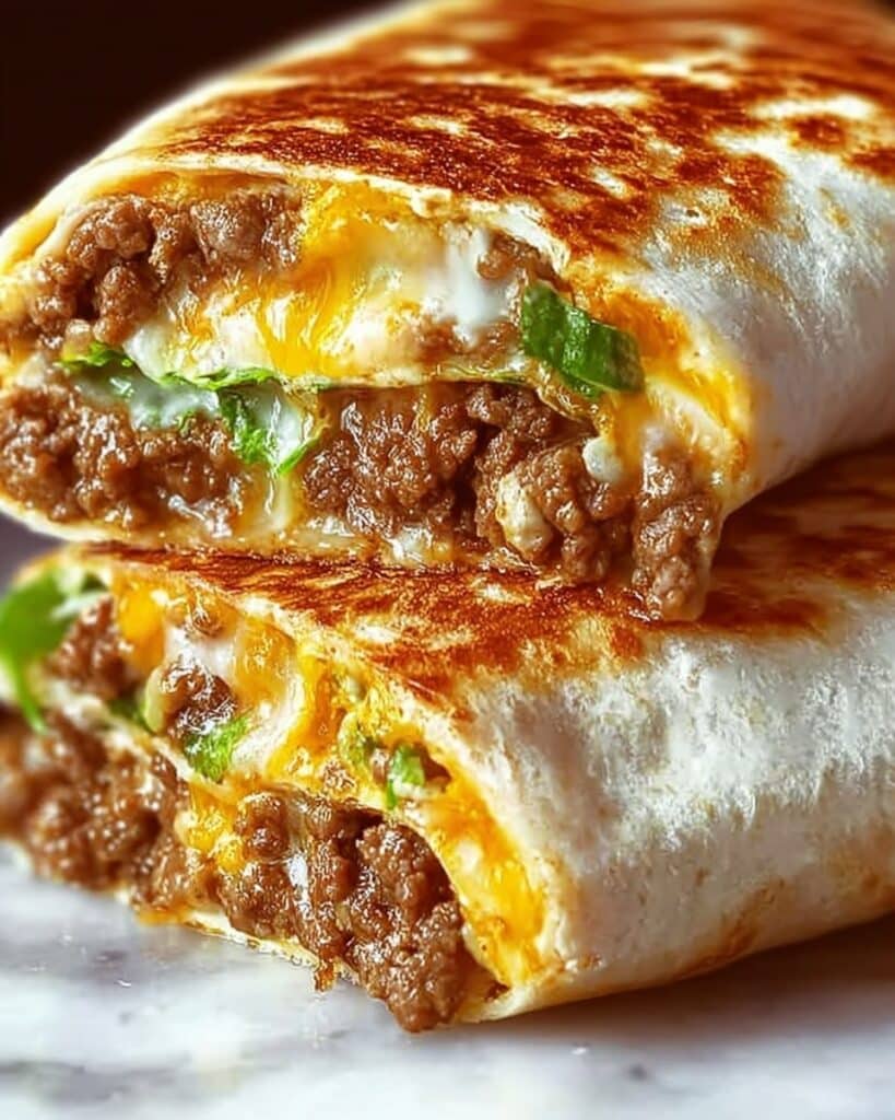 Cheesy Beef Burritos with Crispy Fries Recipe