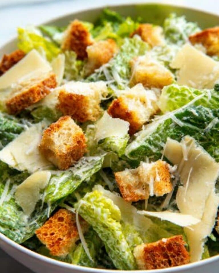Classic Caesar Salad with Homemade Croutons Recipe
