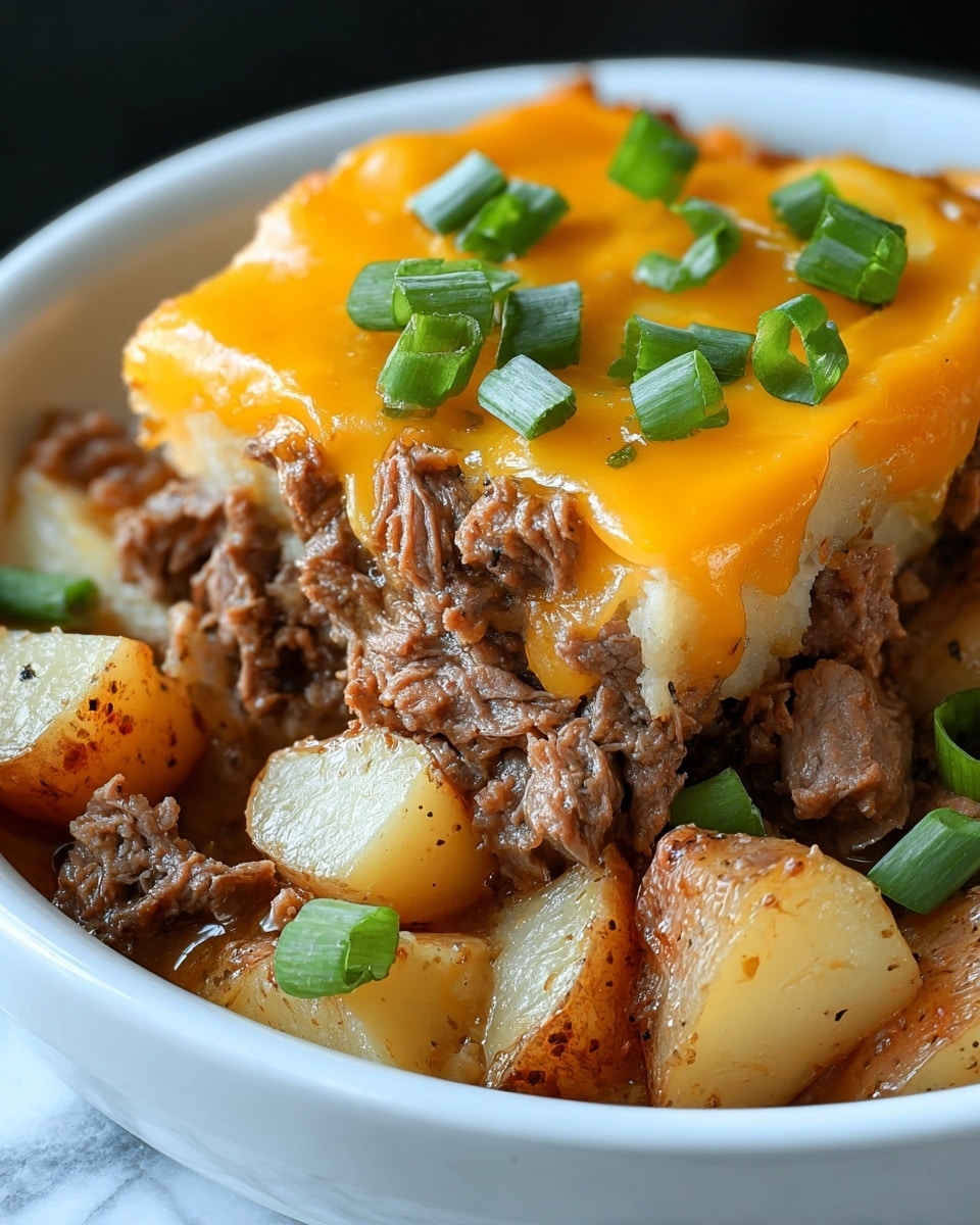 Crockpot Loaded Steak and Potato Bake Recipe - Recipe Image