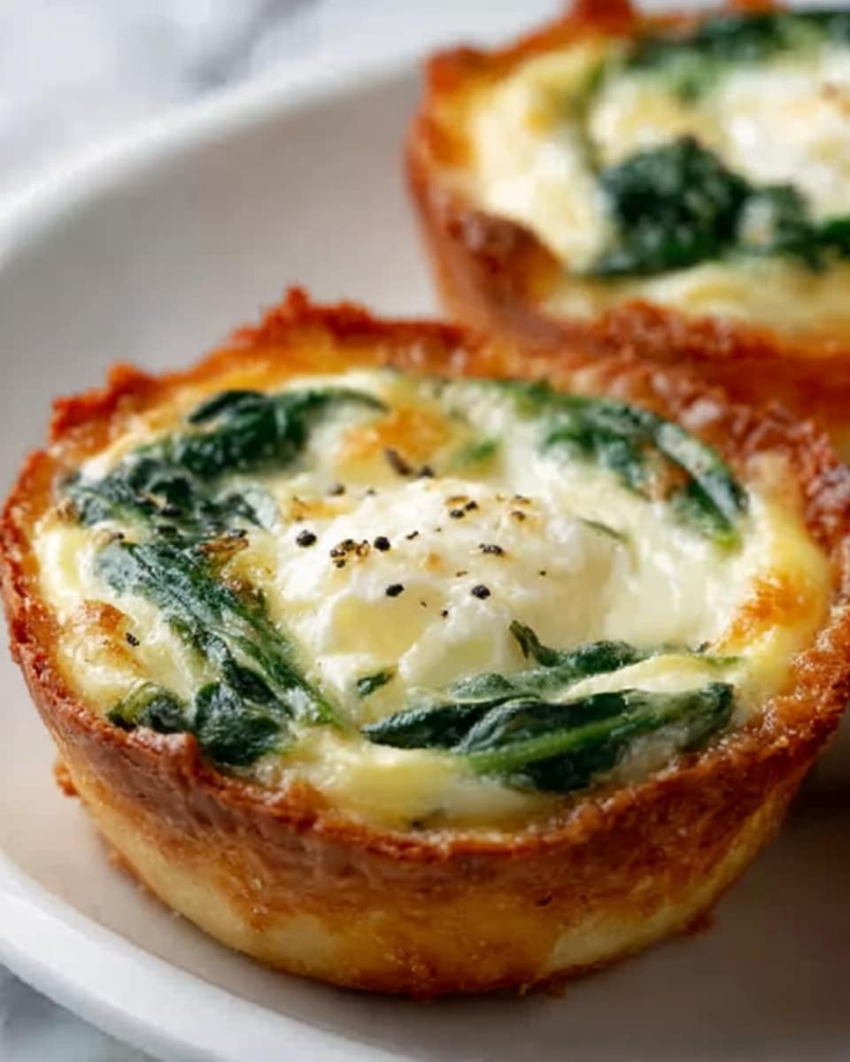 Spinach and Egg Soufflé in Crispy Potato Puff Cups Recipe - Recipe Image