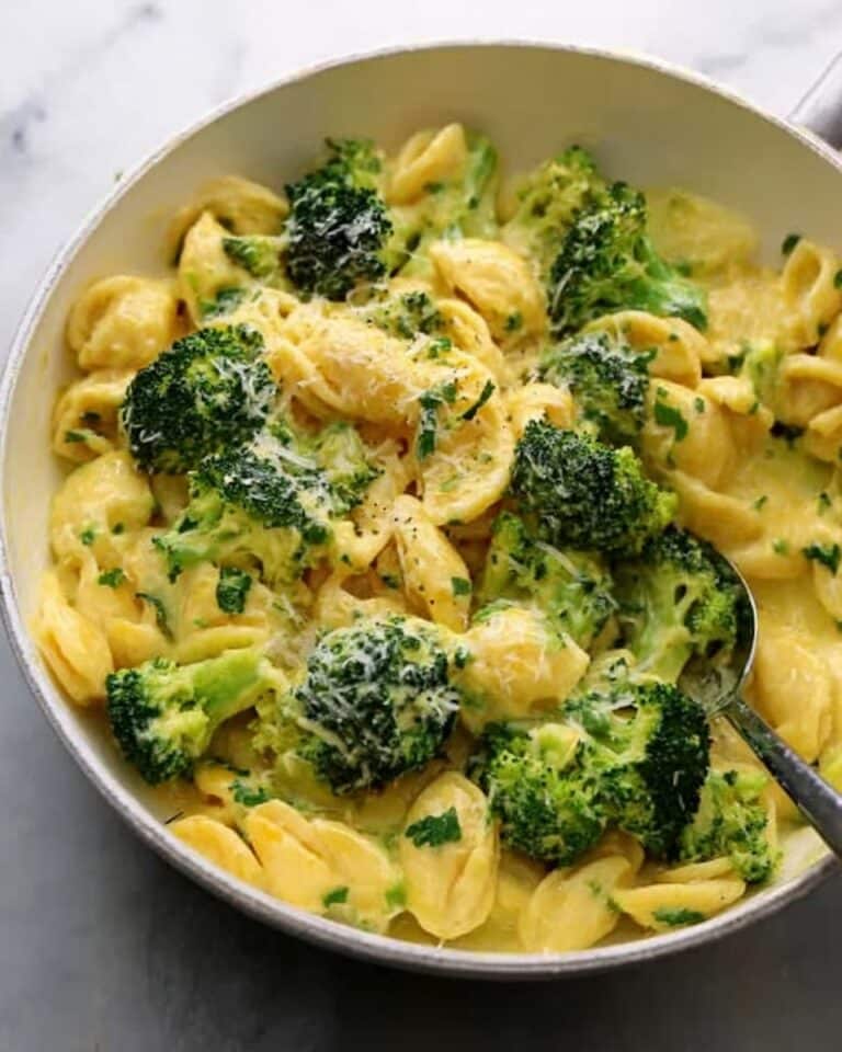 One Pot Broccoli Cheese Orzo Recipe