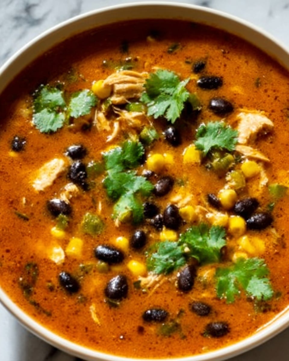 Southwest Black Bean Chicken Tortilla Soup Recipe - Recipe Image