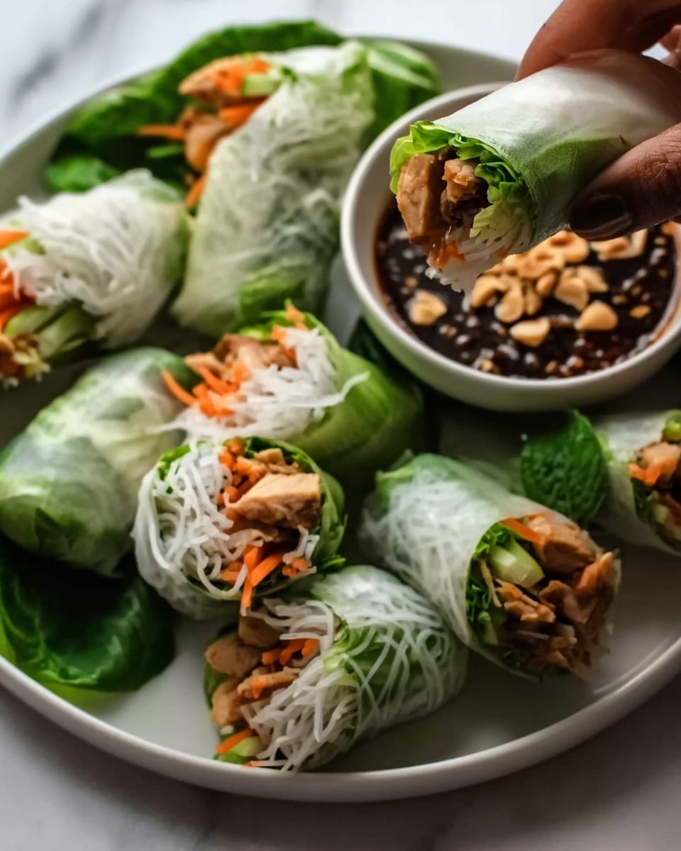 Chicken Spring Rolls with Spicy Dipping Sauce Recipe - Recipe Image