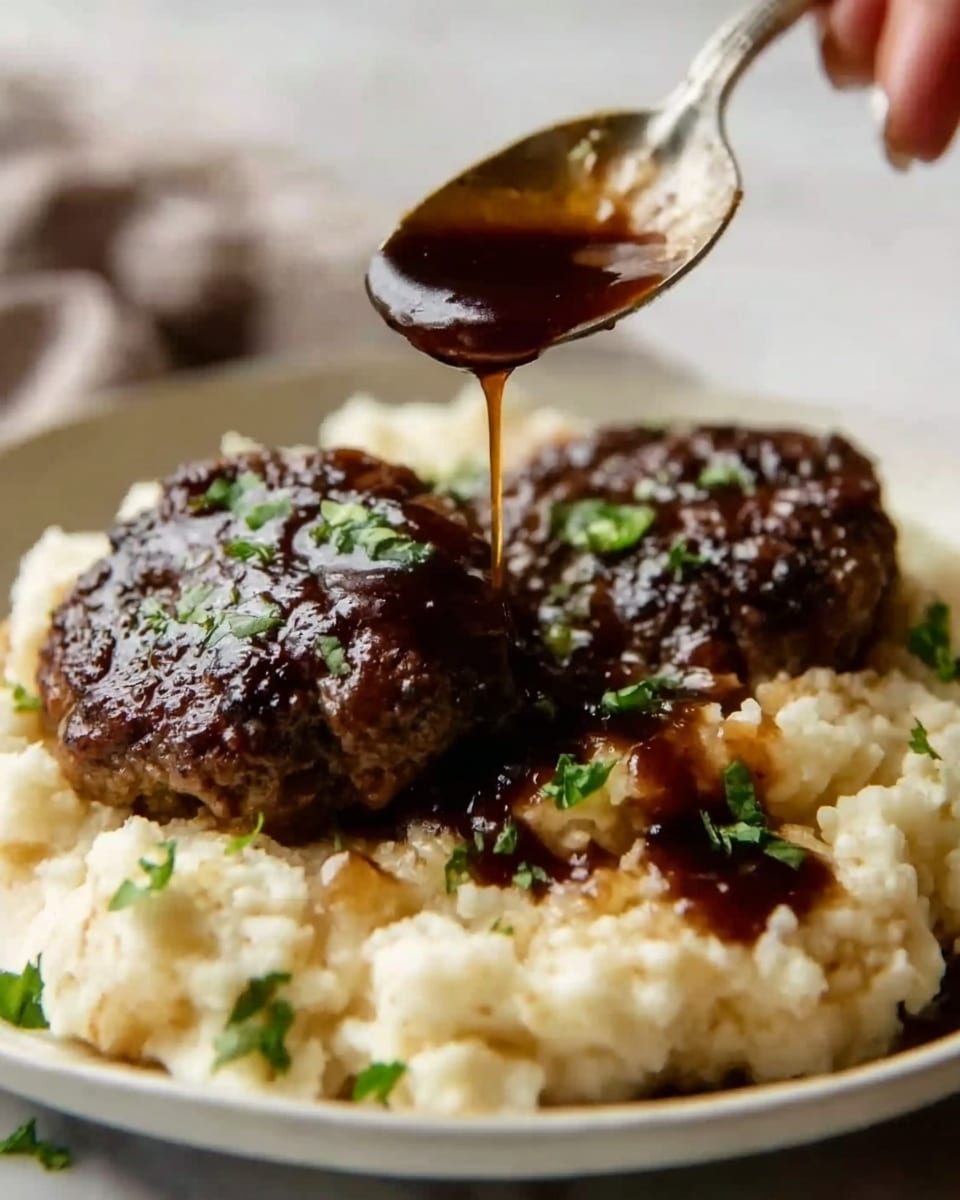 Classic Salisbury Steak with Mushroom Gravy Recipe - Recipe Image