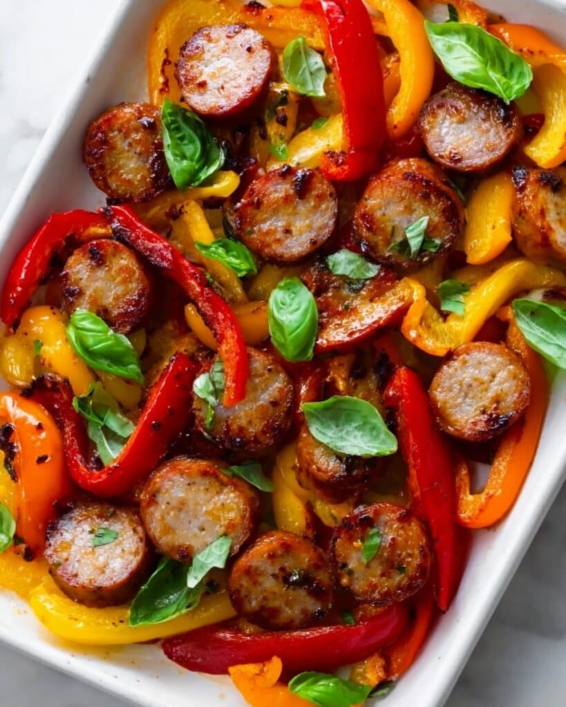 Sausage and Roasted Bell Peppers Skillet Recipe