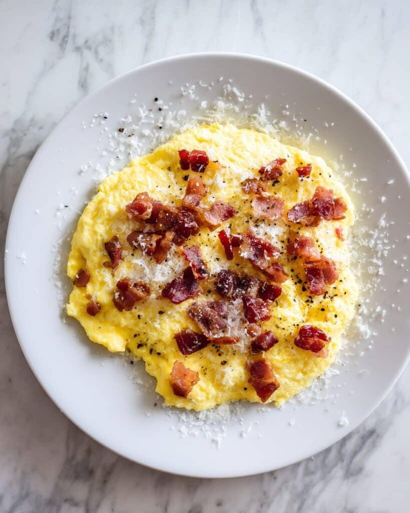 Silky Scrambled Eggs with Pancetta and Pecorino Recipe