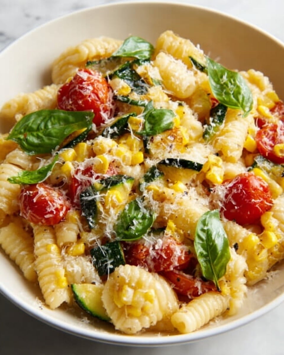 Summer Cavatelli with Corn, Tomatoes, and Zucchini Recipe - Recipe Image