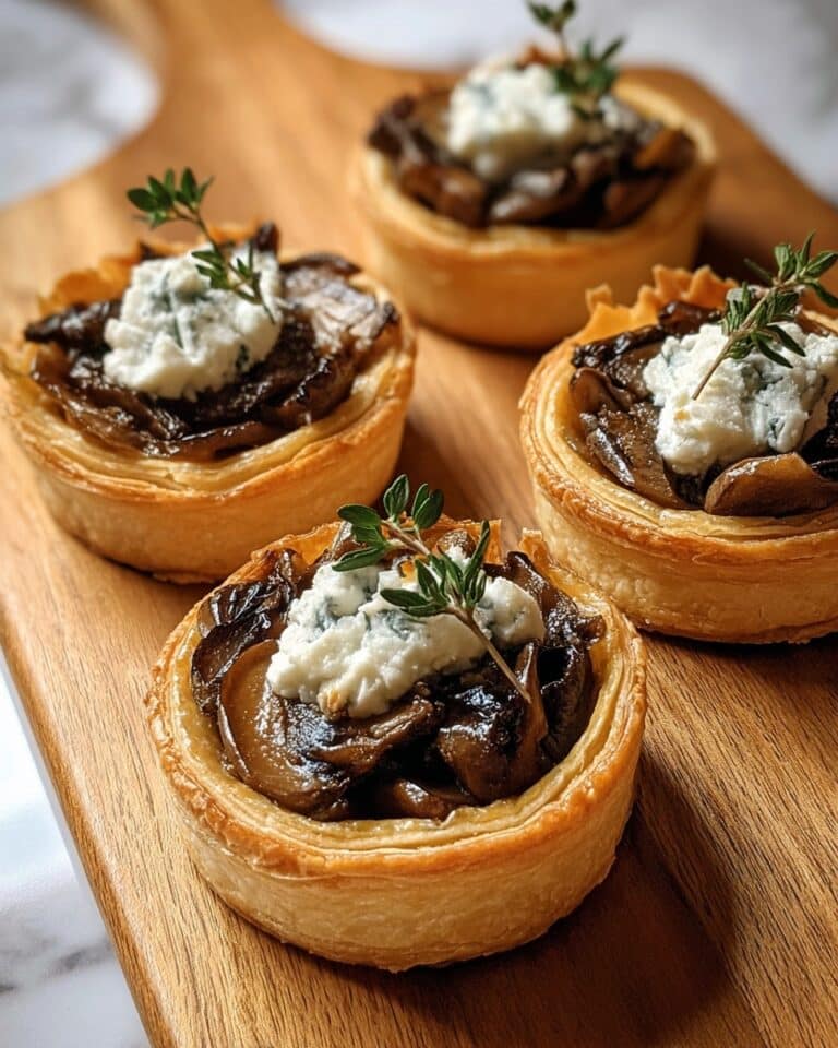 Mushroom Shallot and Herbed Goat Cheese Tarts Recipe