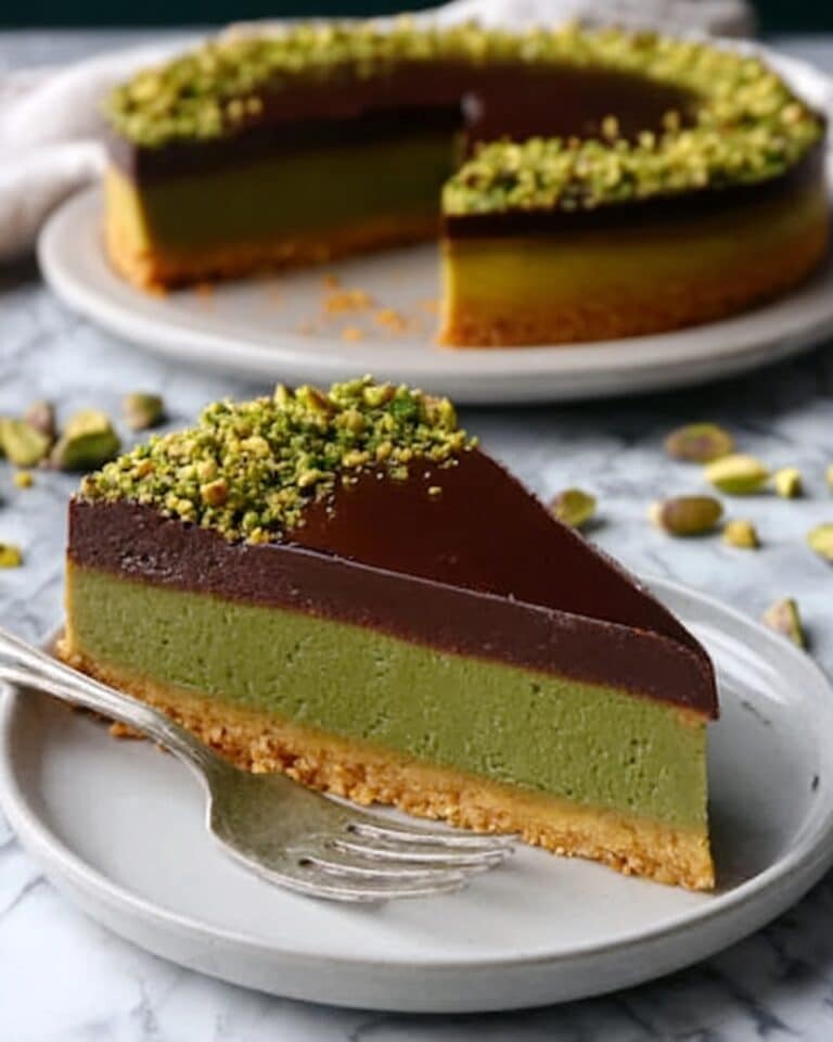 Flourless Pistachio Cake with Chocolate Ganache Recipe