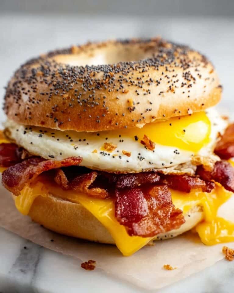 Bagel Breakfast Sandwich with Spicy Mayo and Bacon Recipe