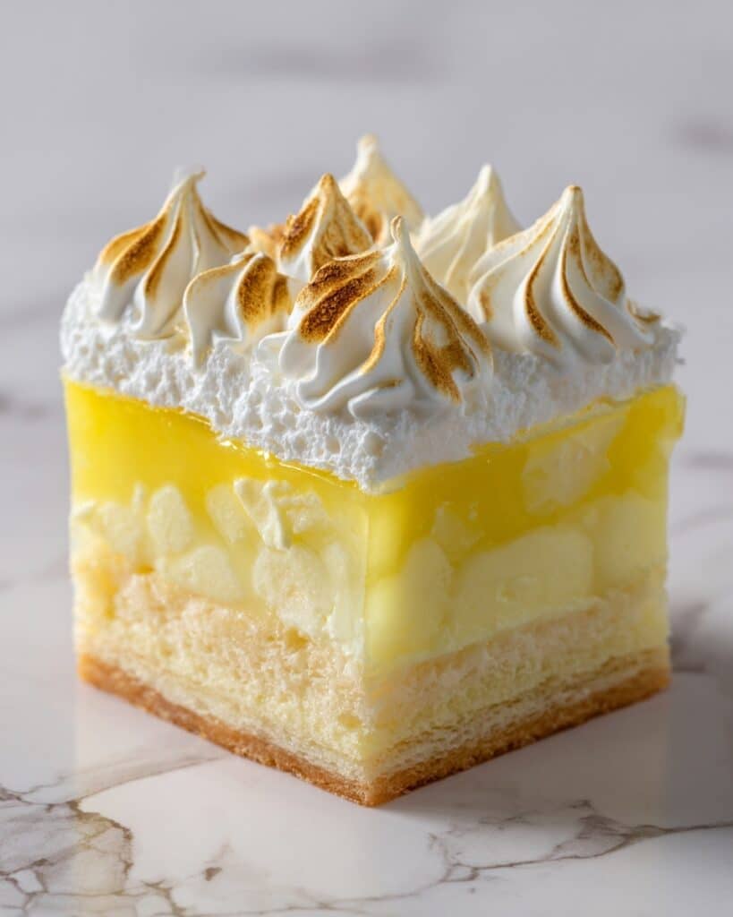 Lemon Cake with Fluffy Meringue Layers Recipe