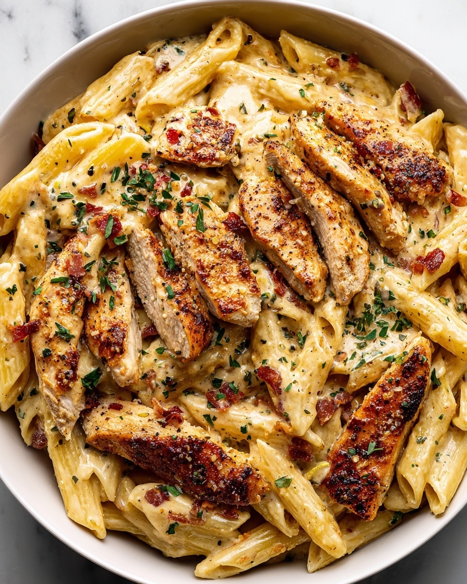 Garlic Parmesan Chicken Pasta Bake Recipe - Recipe Image