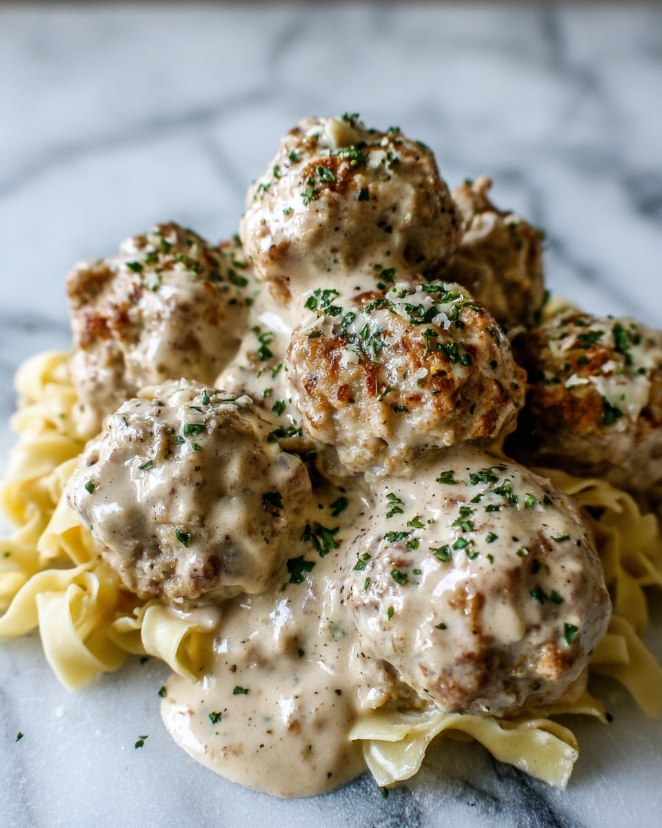 Garlic Butter Chicken Balls with Creamy Parmesan Pasta Recipe - Recipe Image