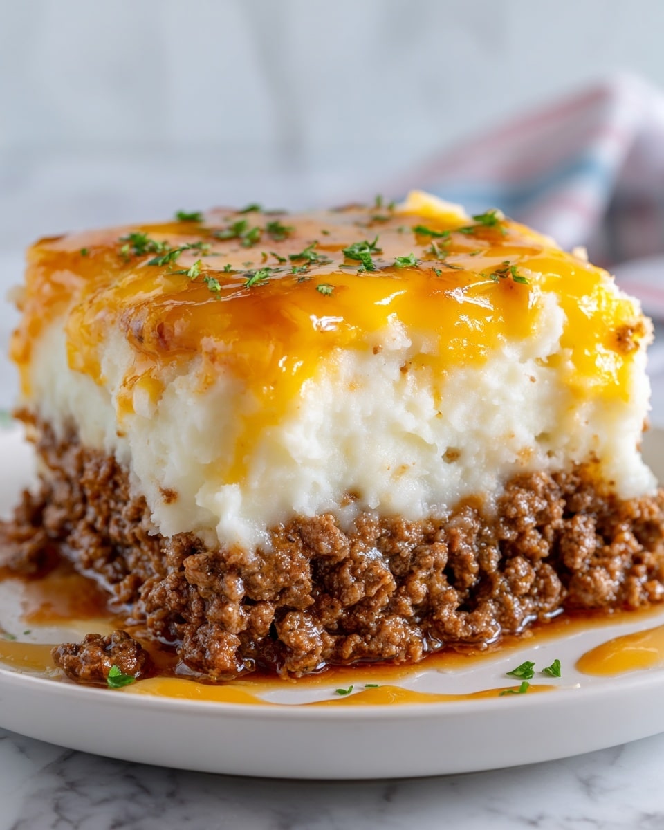 Meatloaf with Mashed Potatoes and Cheddar Cheese Recipe - Recipe Image