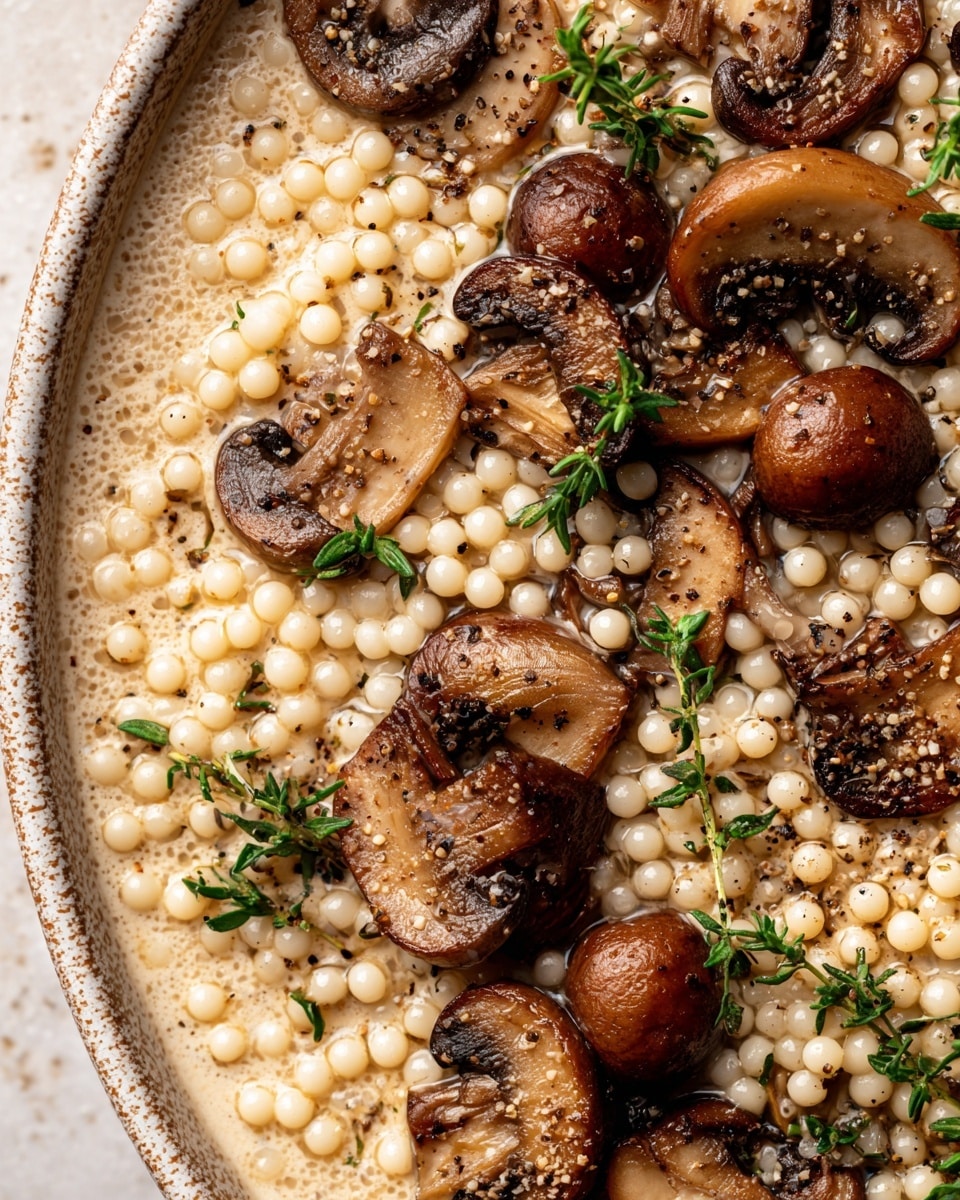 Creamy Mushroom & Pearl Couscous Soup Recipe - Recipe Image