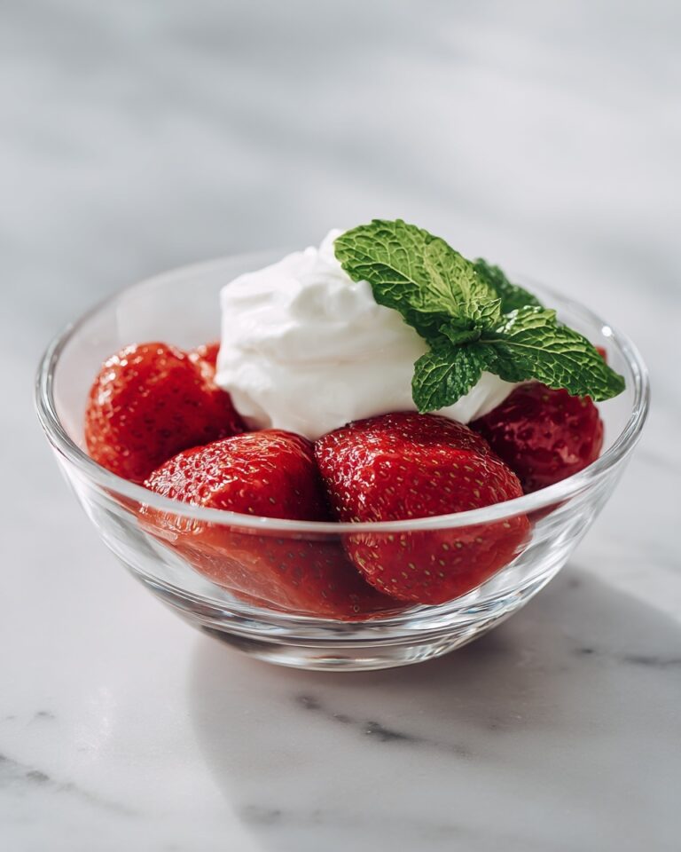 Strawberries with Mint-Infused Cream Recipe