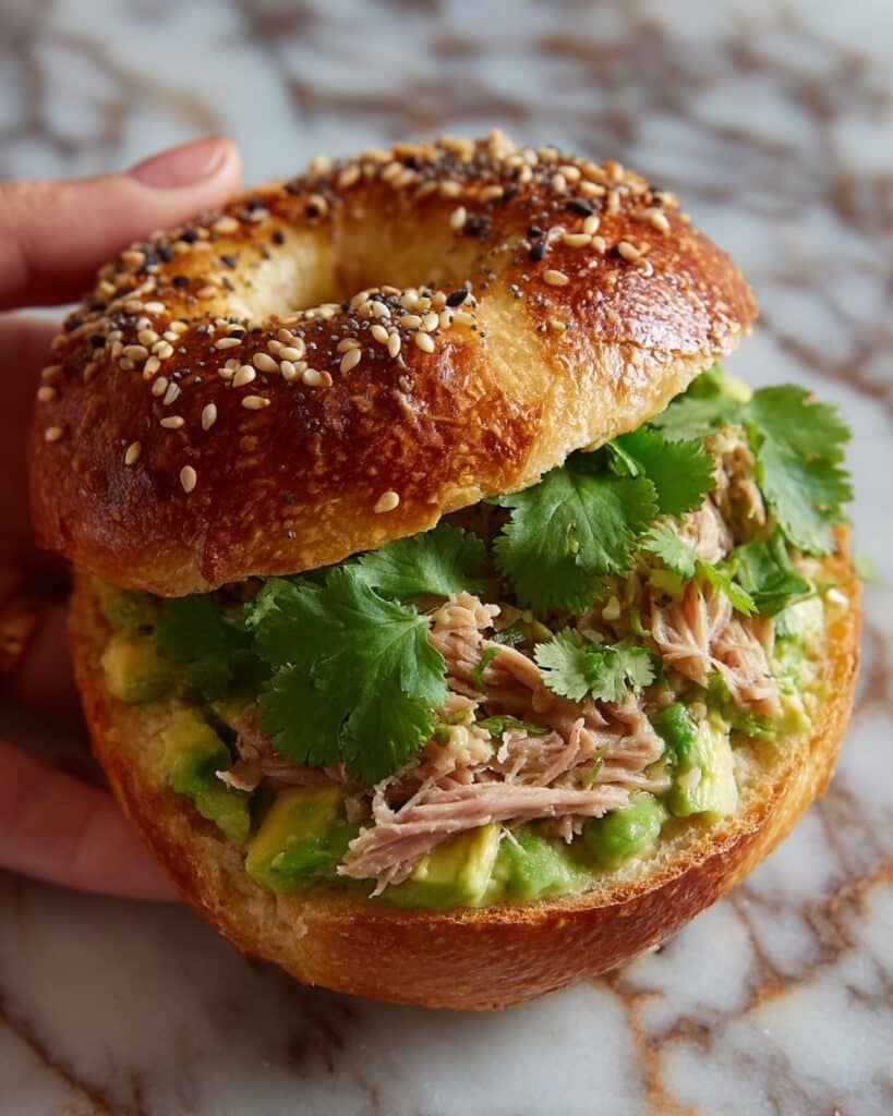 Avocado Tuna Melt Bagels Recipe