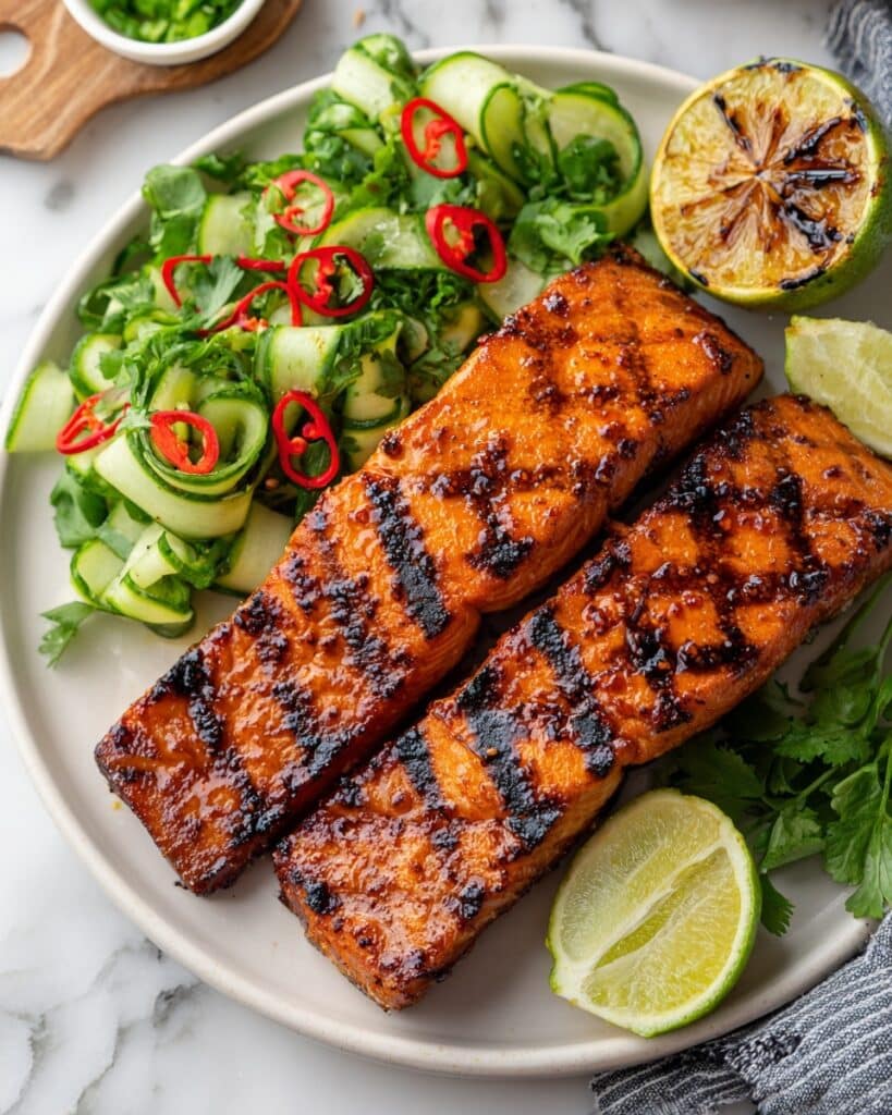 Soy Salmon Steak with Sambal Salad Recipe