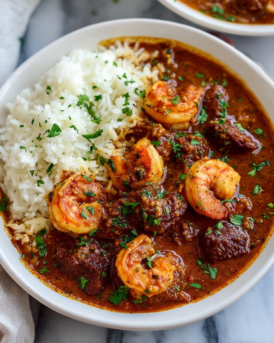 Creole Shrimp and Sausage Gumbo Recipe - Recipe Image