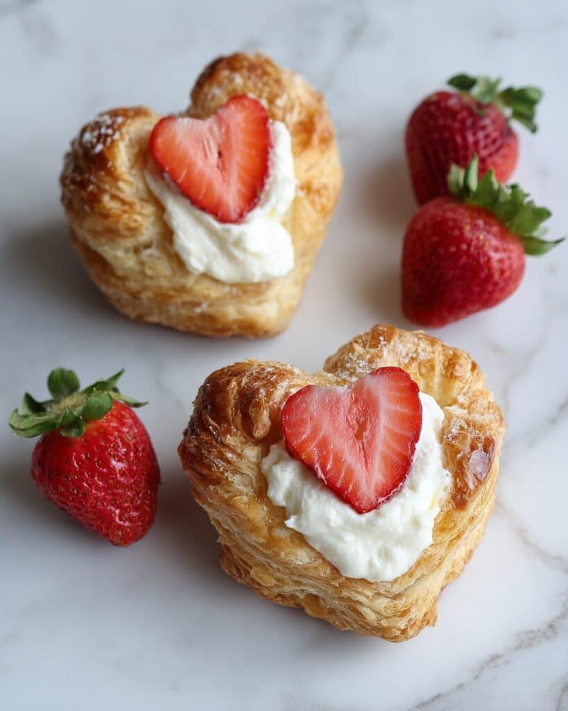 Strawberry Cream Cheese Heart Danishes Recipe