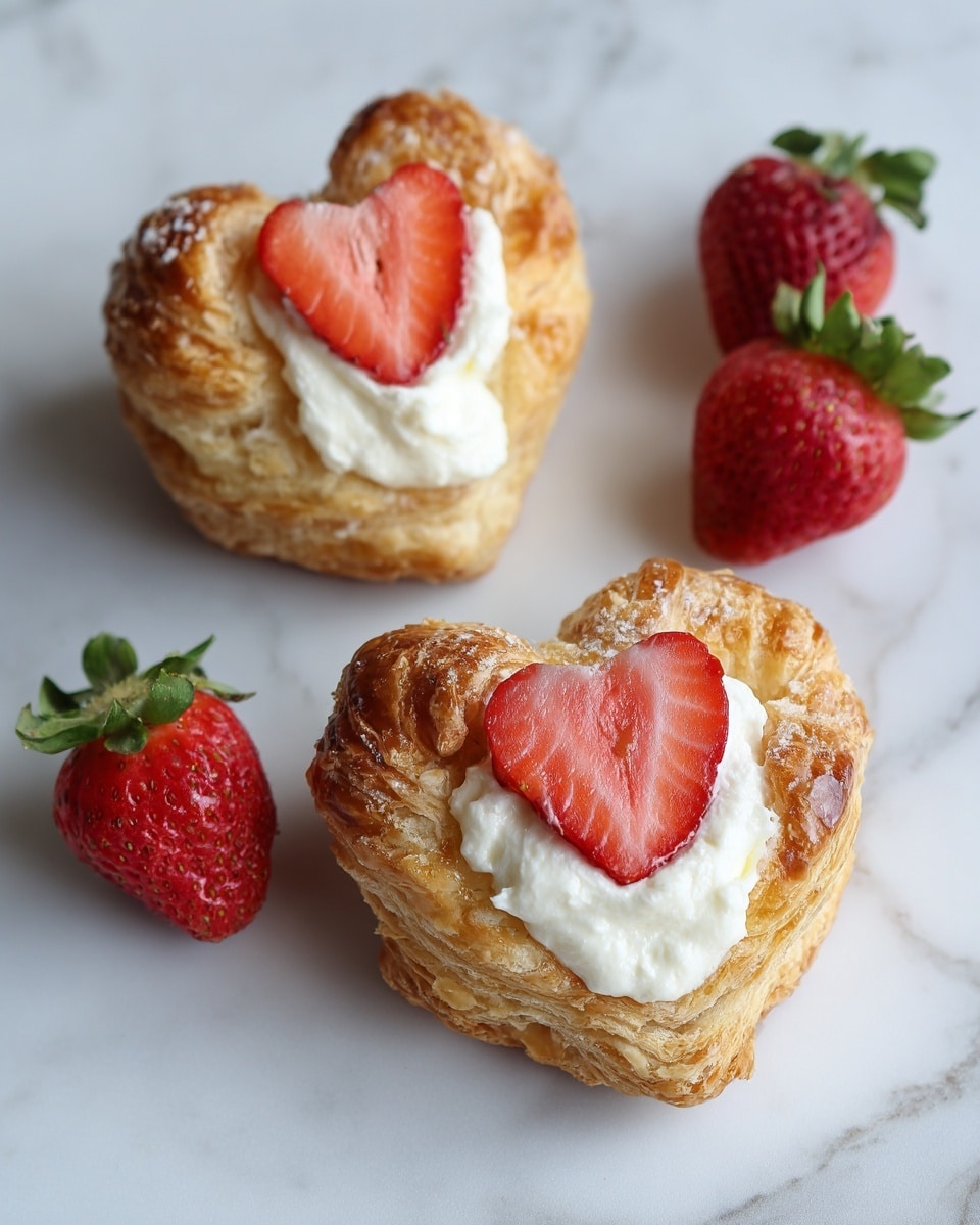 Strawberry Cream Cheese Heart Danishes Recipe - Recipe Image