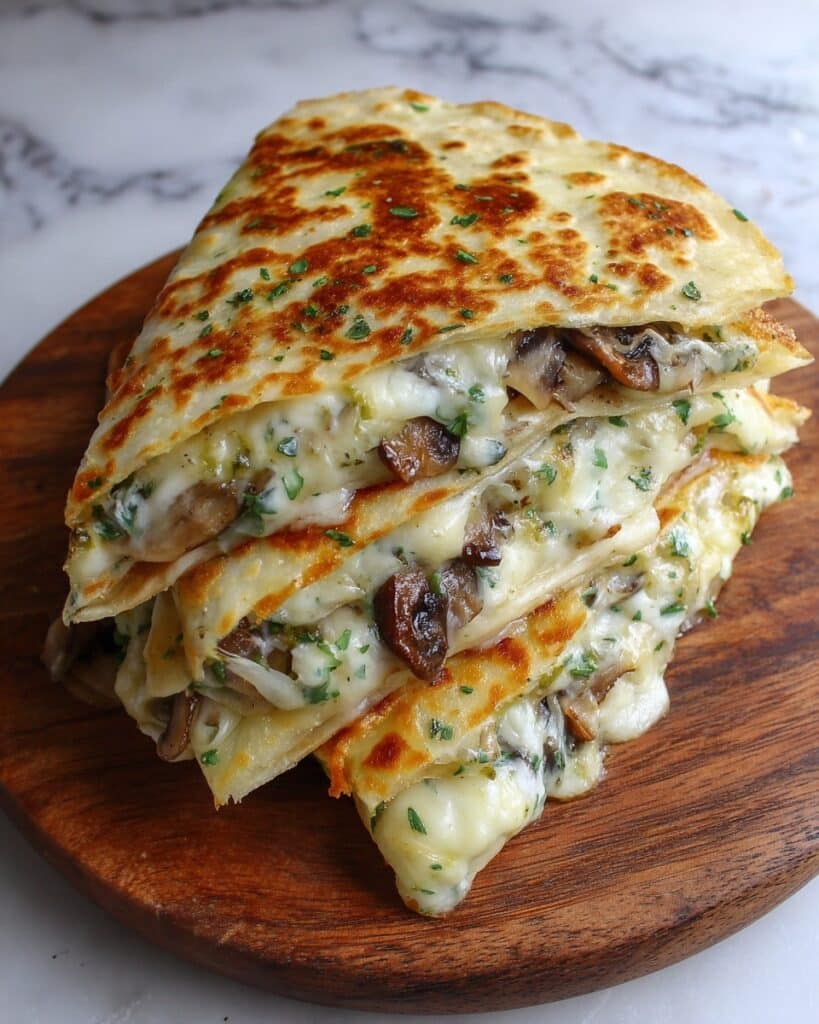 Cheesy Beef and Mushroom Pita Pockets with Tzatziki Sauce Recipe