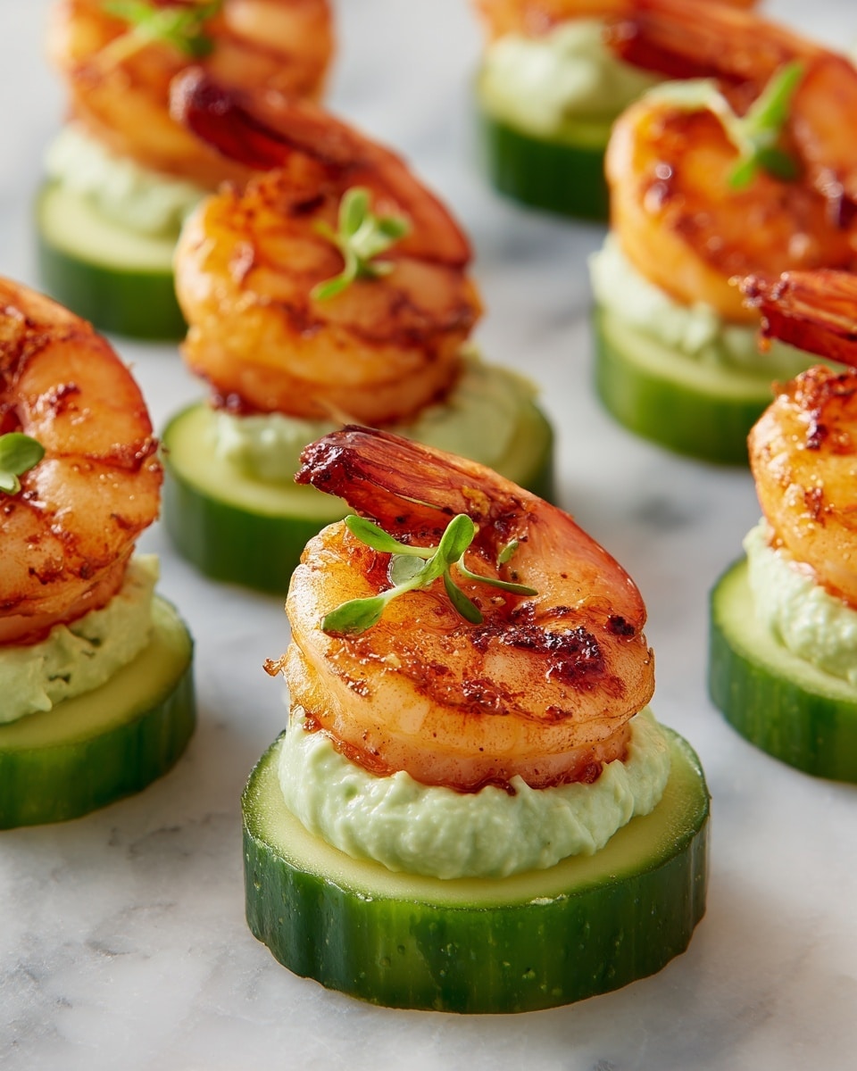 Blackened Shrimp Avocado Cucumber Bites Recipe - Recipe Image