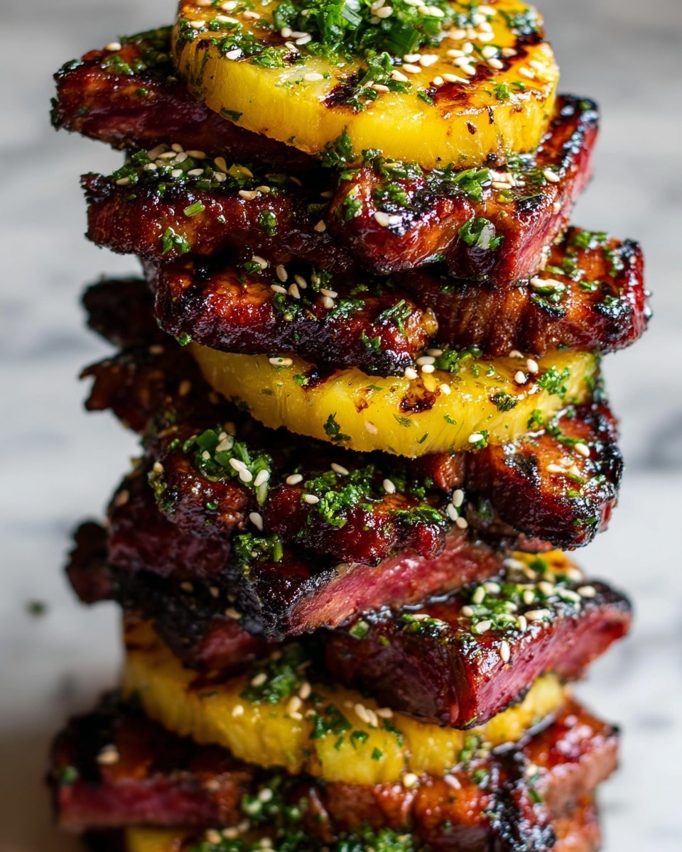 Teriyaki Beef & Pineapple Rice Stack Recipe - Recipe Image